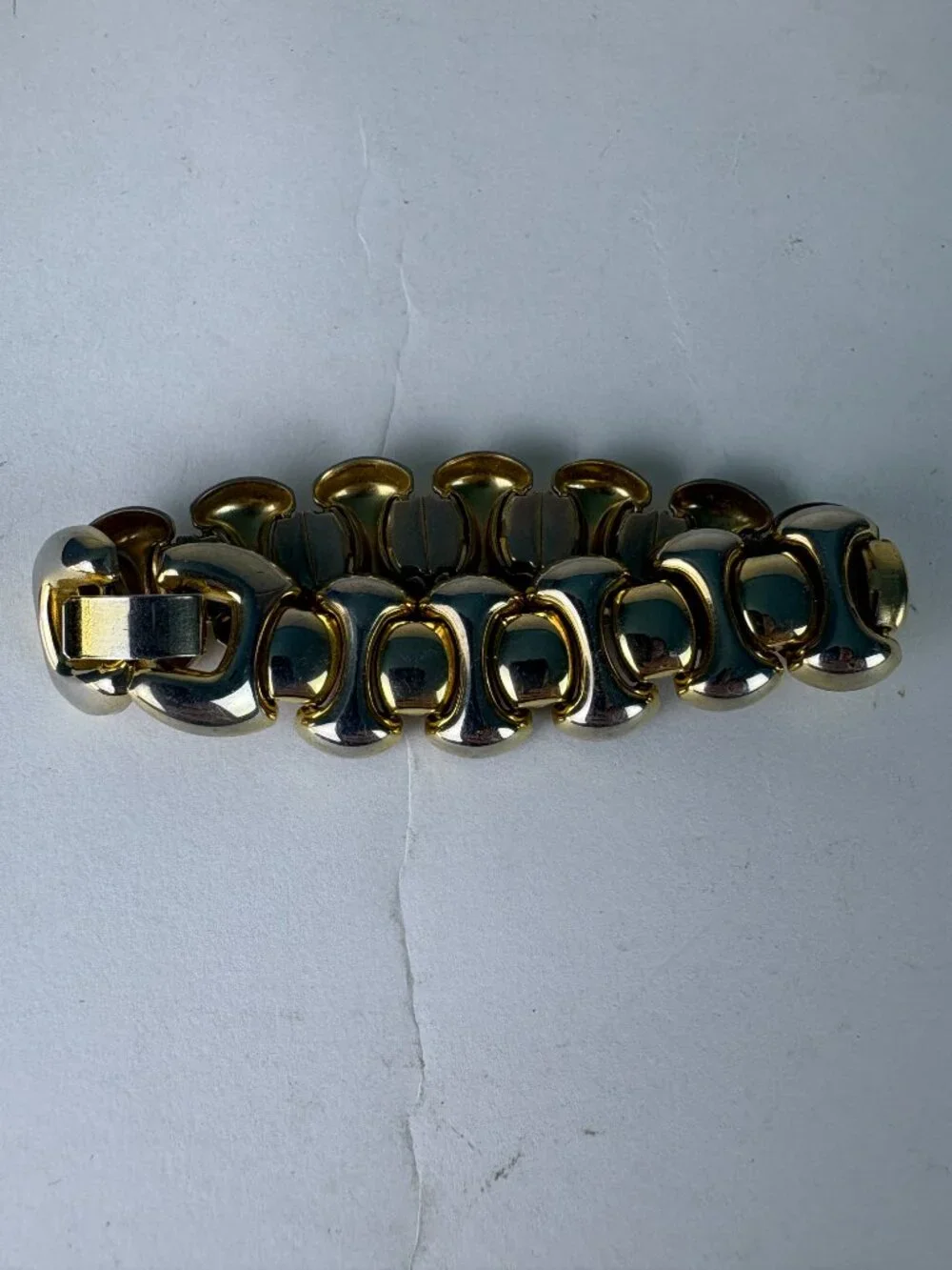 Vintage Two-Tone Chunky Link Bracelet Gold Silver